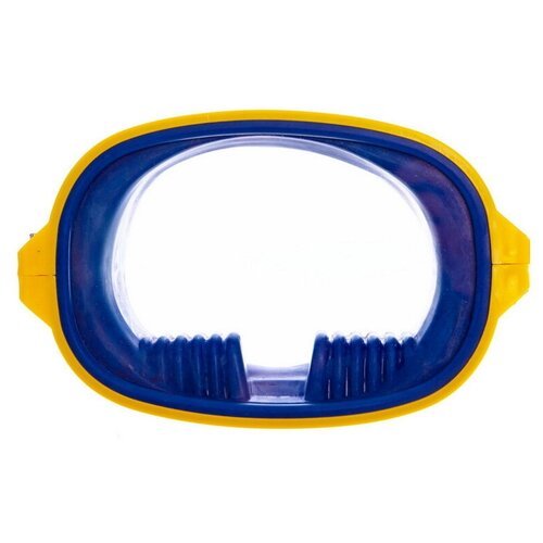 Маска для подводного плавания 'Лагуна' , с пластмассовым ободком , жёлто-синий