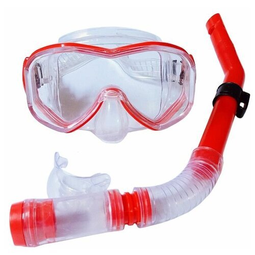 Набор для плавания E39248-2 взрослый маска+трубка (ПВХ) (красный)