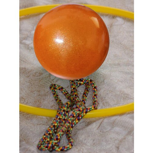 Мяч для художественной гимнастики с блёстками d 15 см. Оранжевый