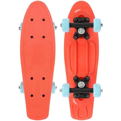 Скейтборд 42х12см, колеса PVC 50мм, пластиковая подвеска, цвет оранжевый