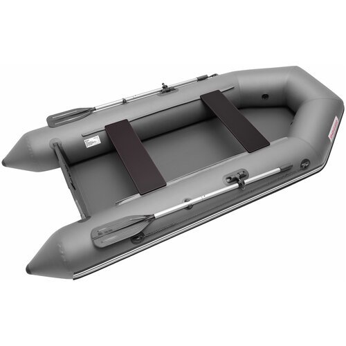 Лодка надувная ПВХ под мотор ROGER Standart 3000, лодка роджер с транцем и привальным брусом (серый)