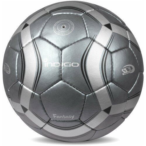 Мяч футбольный №5 C03 INDIGO FANTASY тренировочный( PU 14 мм Япония) Серый