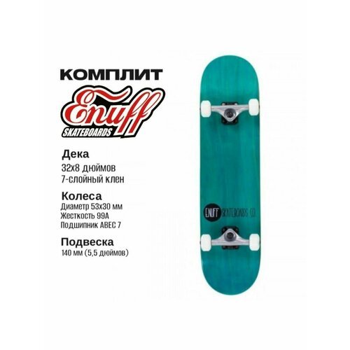 Скейтборд ENUFF LOGO STAIN TEAL 8 x 32