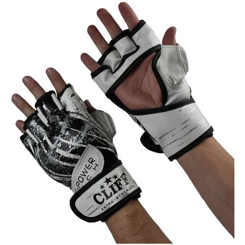 Перчатки для ММА CLIFF ULI-6038, черно-белые, р. S