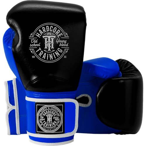 Боксерские перчатки Hardcore Training HardLea Black/Blue. 10oz