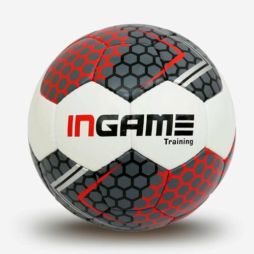 Мяч футбольный INGAME TRAINING бело-красно-серый IFB-129