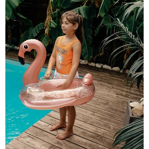 Наездник надувной с блестками (Фламинго) 80 см