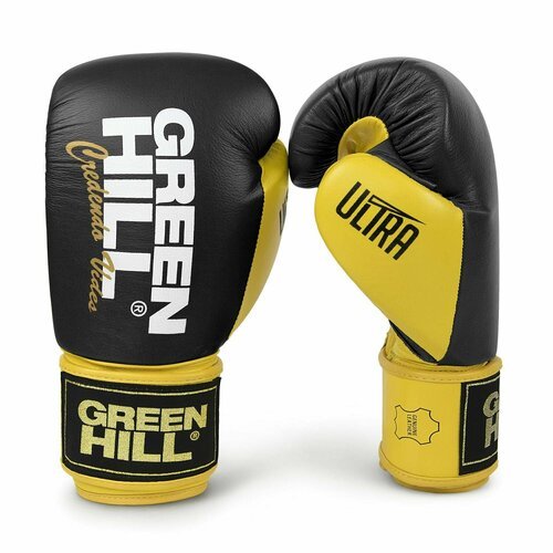Боксерские перчатки Green Hill ULTRA черно-желтые