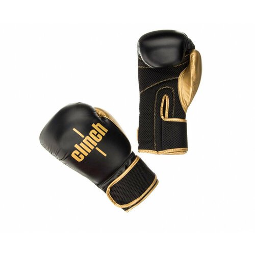Перчатки боксерские Clinch Aero черно-золотые (вес 8 унций) 8 унций