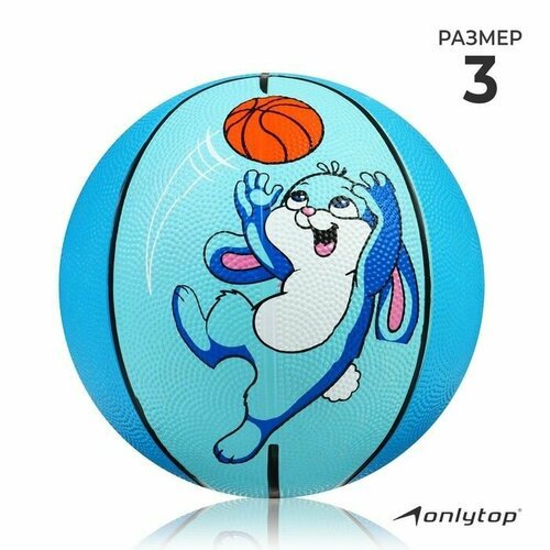 Мяч баскетбольный 'Заяц', ПВХ, клееный, 8 панелей, размер 3 , вес 310 грамм
