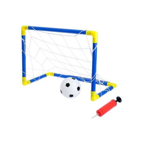 Ворота футбольные Мини-футбол, сетка, мяч, насос, размер ворот 60х41х29 см 4005178 .