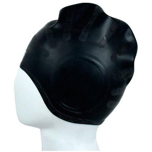 Шапочка для плавания CLIFF силиконовая CS06, с выемками для ушей, черная