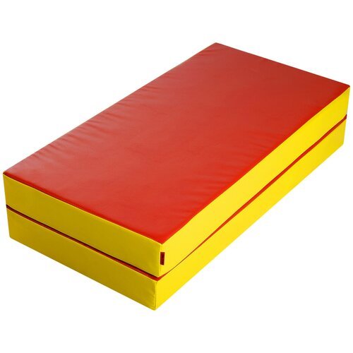 Спортивный мат 100x100x10 см ONLITOP 4250666/4250665 красный/желтый