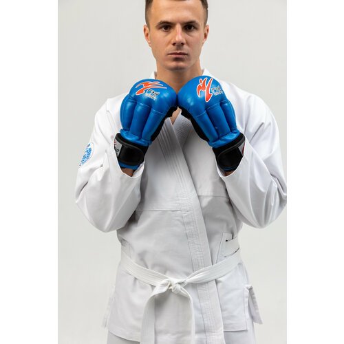Перчатки для Рукопашного боя Рэй-спорт 'Fight-1'кожа/иск. кожа (Синий, 12L)