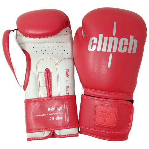 C137 Перчатки боксерские Clinch Fight 2.0 красно-белые - Clinch - Красный - 14 oz