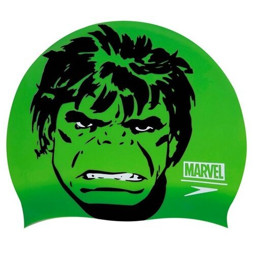 Шапочка для плавания Speedo Marvel Hulk 2 Junior Slogan Print, green/ black