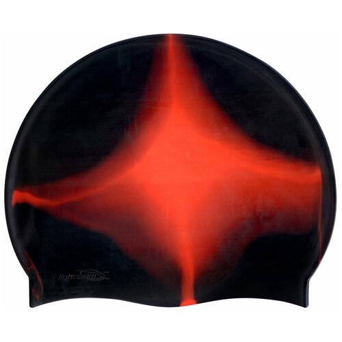 Шапочка для бассейна силиконовая детская/подростковая Light Swim С/LS5, обхват головы 50-55 см, цвет 19, Черная с красным