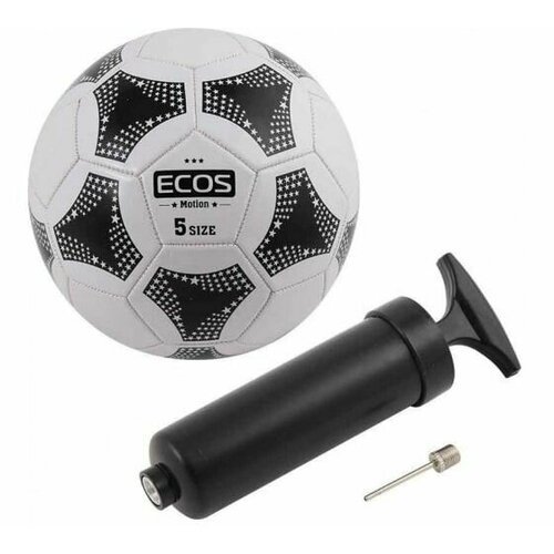 Мяч футбольный и насос FB139P (№5, 2-цвет, машин. сшивка, ПВХ) ECOS 998191