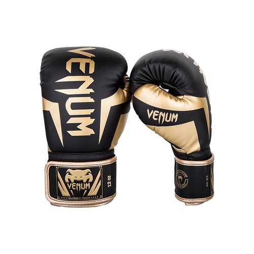 Боксерские перчатки Venum Elite Black/Gold (10 унций)