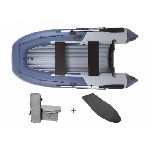Комплект надувная лодка НДНД Grouper 310 Элит серо-синий