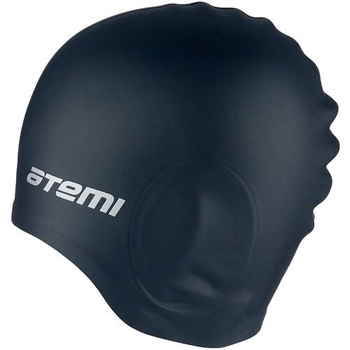 Шапочка для плавания Atemi, силикон (c ушами), черн, EC101