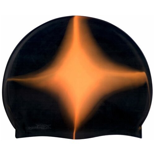 Шапочка для бассейна силиконовая детская/подростковая Light Swim С/LS5, обхват головы 50-55 см, цвет 17, Черная с оранжевым