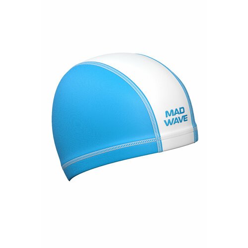 Шапочка для плавания MAD WAVE Duotone, azure/white