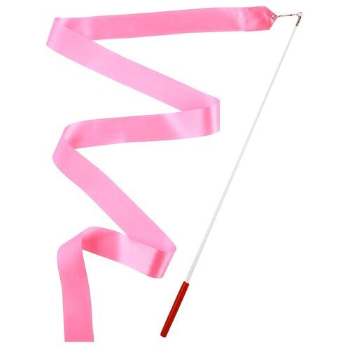 Лента гимнастическая с палочкой, 2 м, цвет розовый
