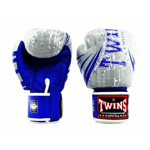 Боксерские перчатки Twins fbgvl3-tw5 fancy boxing gloves бело-синие (Кожа, TWINS, 14 унций, Бело-синий) 14 унций