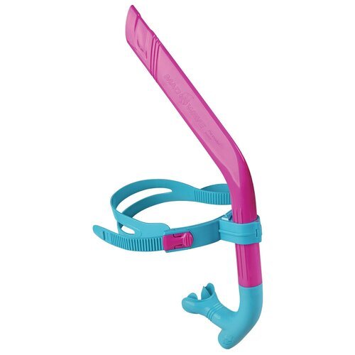 Трубка для плавания MAD WAVE Pro snorkel junior, розовый/лазурный