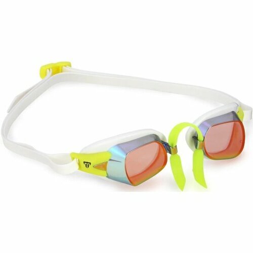 Очки для плавания Phelps Chronos, зеркальные линзы, белый/лайм