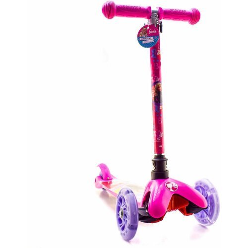 Barbie Самокат 3 колесный Барби, колеса PU 120мм и 80мм. S00022-BRB. 299196
