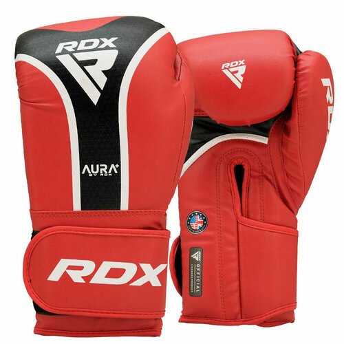 Боксерские перчатки RDX AURA PLUS T-17, 14oz, красный, черный