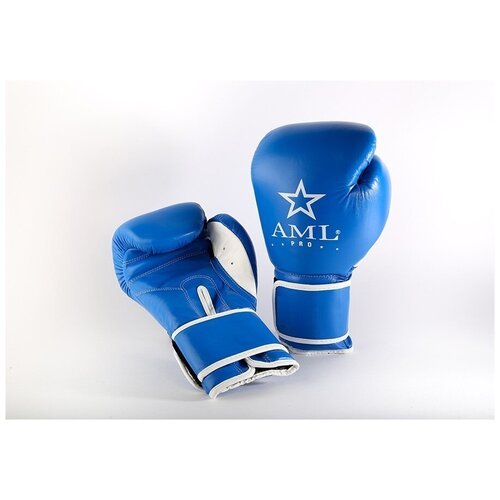 Перчатки боксерские AML PRO кожа, синие (10 унций)