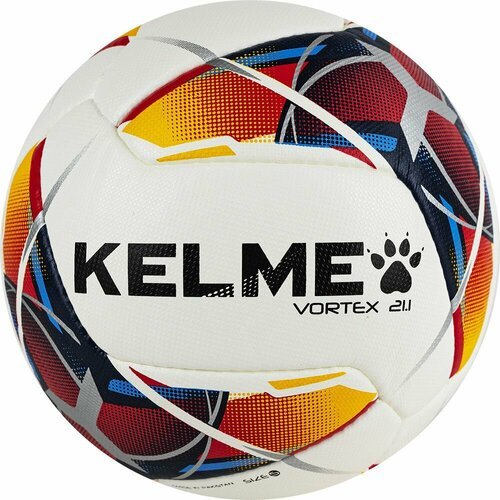 Мяч футбольный KELME Vortex 21.1 (4, белый-оранжевый)