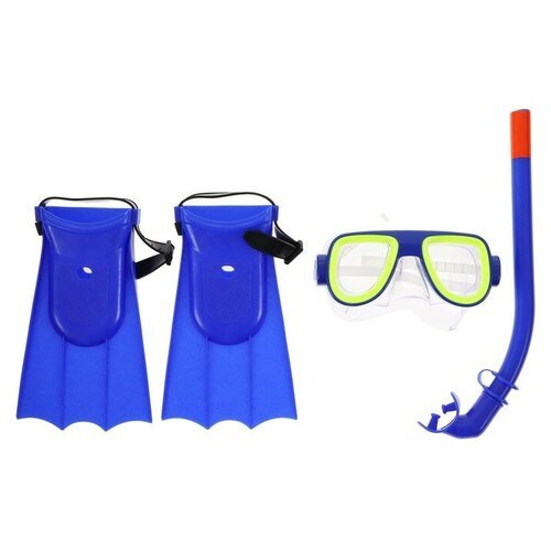 Для подводного плавания ONLYTOP Набор для плавания детский: маска+трубка+ласты безразмерные, цвета микс