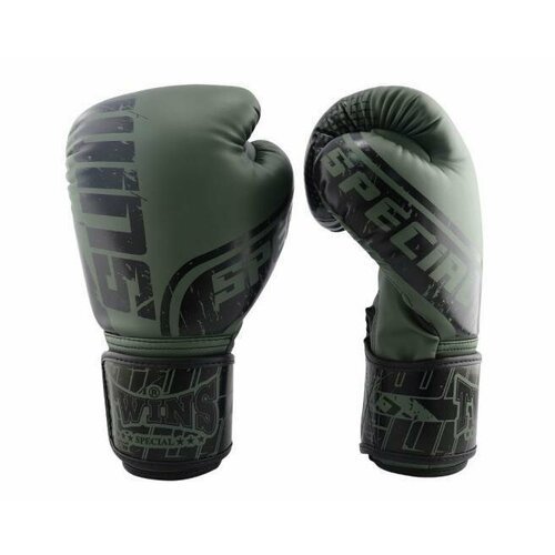 Боксерские перчатки Twins Special 'Range' Black Olive, 10 oz, зеленый