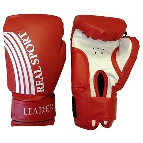 Перчатки боксёрские Realsport Leader 12, красный