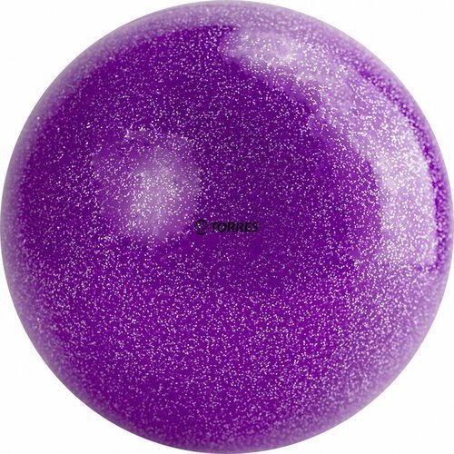 Мяч для художественной гимнастики TORRES AGP-15-04, 15см, ПВХ, фиолетовый с блестками