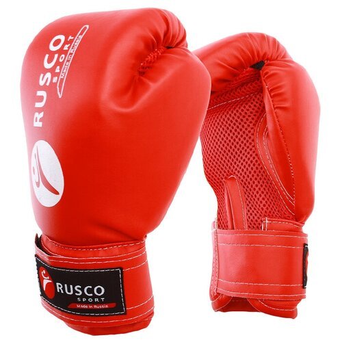 RuscoSport Перчатки боксерские RUSCO SPORT кож. зам. 8 Oz цвет красный