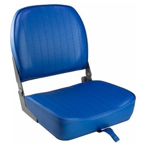 Кресло складное мягкое ECONOMY с низкой спинкой, цвет синий для лодки / катера