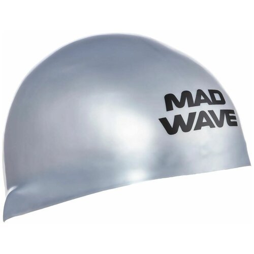 Шапочка для плавания MAD WAVE D-CAP, серебро