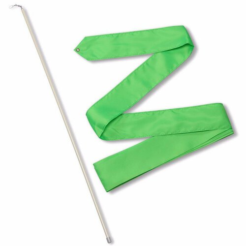 Лента гимнастическая с палочкой 50см СЕ4-G, 4м, зеленый