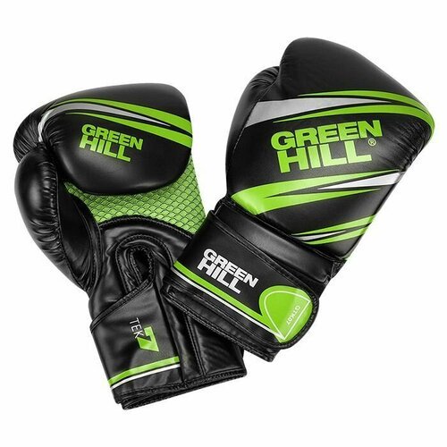 Боксерские перчатки Green Hill TEK7 черно-зеленые