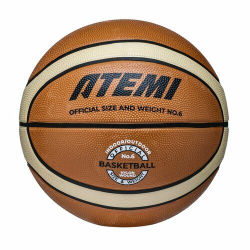 Мяч баскетбольный Atemi, р. 6, резина, 12 панелей, BB200N, окруж 72-77, клееный