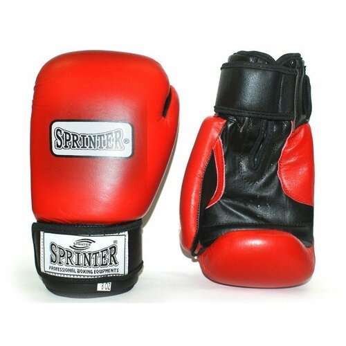 SPRINTER RING-STAR Перчатки бокс. Размер-вес 8'. Материал: кожа, Красный