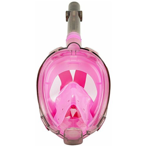 Полнолицевая маска для плавания (снорклинга) SARGAN Галактика Премиум цвет розовый/прозрачный (L/XL)