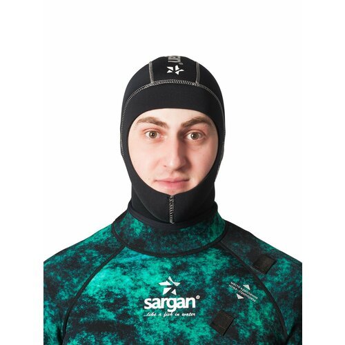Шлем из неопрена для дайвинга подводной охоты и водного спорта SARGAN Башлык 2.0 неопрен 3мм размер XL