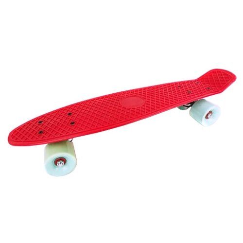 Скейтборд пластик 22*6', шасси Al(занижен), колёса PVC 60мм, красный