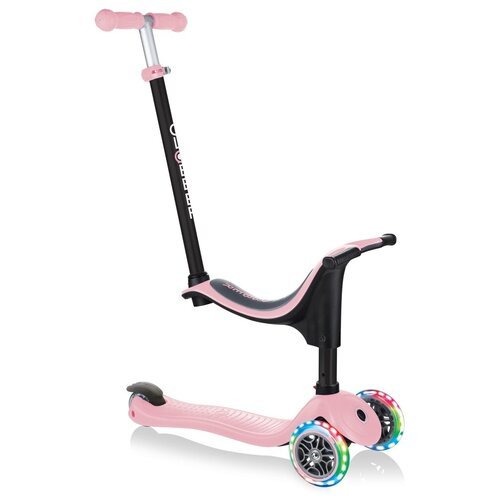 Детский 3-колесный самокат-беговел GLOBBER Go Up Sporty Lights, розовый